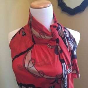Orange scarf tie dress